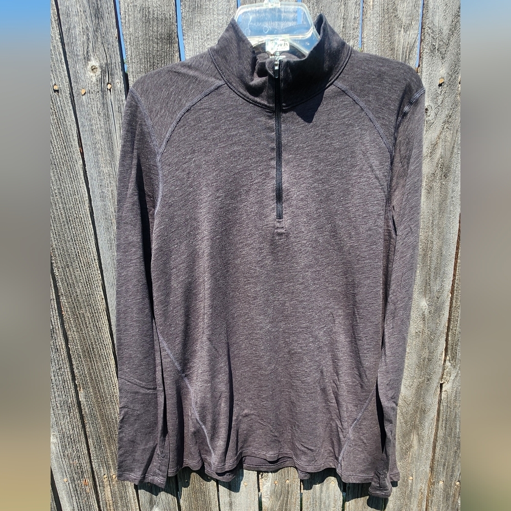 Dover Saddlery Gray Long Sleeve Merino Wool Blend Quarter-Zip Top